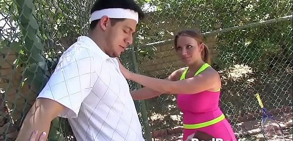 Tennis Teen Giving Blowjob and Screwed by Big Cock